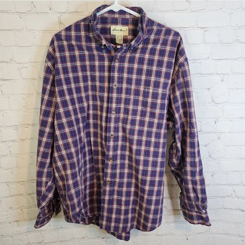 Men'sโEddie Bauer "Regular" longsleeve button-down shirt, sizeโXL